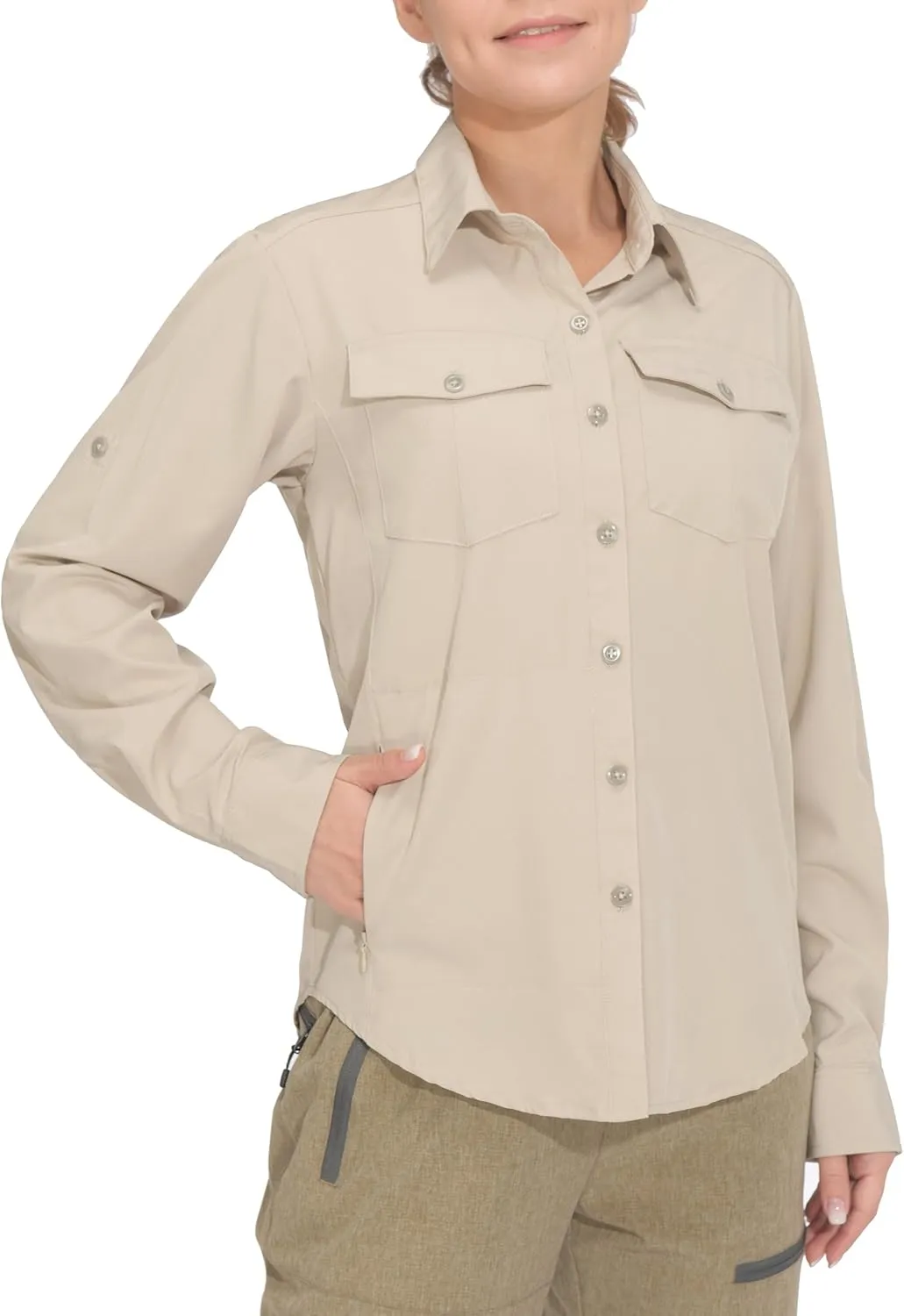 Little Donkey Andy Women's Stretch Quick Dry UPF50  Long Sleeve Shirt for Hiking, Travel, Camping