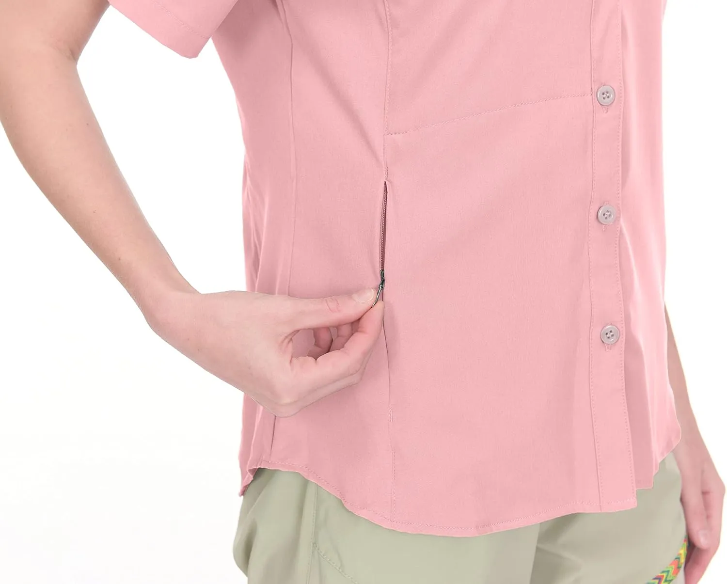 Little Donkey Andy Women's Stretch Quick Dry UPF50  Short Sleeve Shirt for Hiking, Travel, Camping