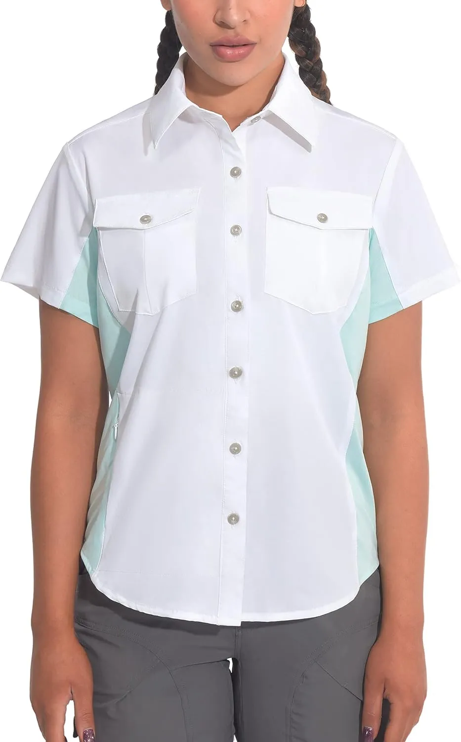 Little Donkey Andy Women's Stretch Quick Dry UPF50  Short Sleeve Shirt for Hiking, Travel, Camping