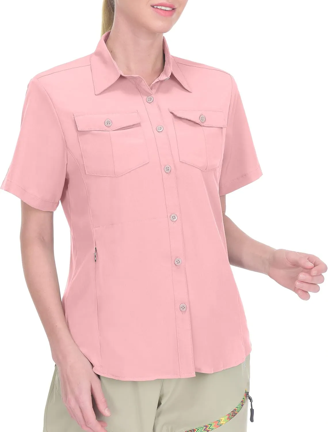 Little Donkey Andy Women's Stretch Quick Dry UPF50  Short Sleeve Shirt for Hiking, Travel, Camping