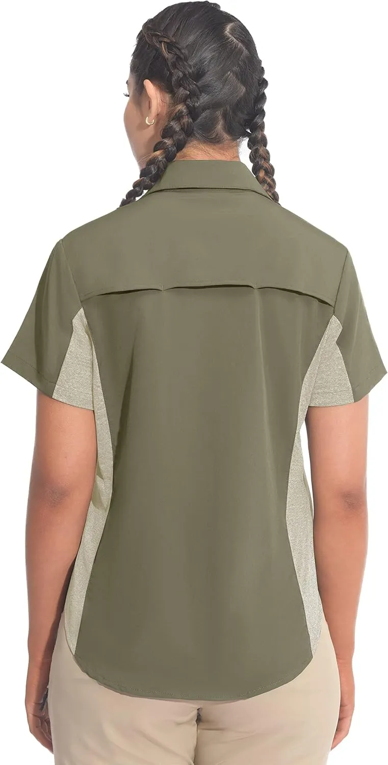 Little Donkey Andy Women's Stretch Quick Dry UPF50  Short Sleeve Shirt for Hiking, Travel, Camping