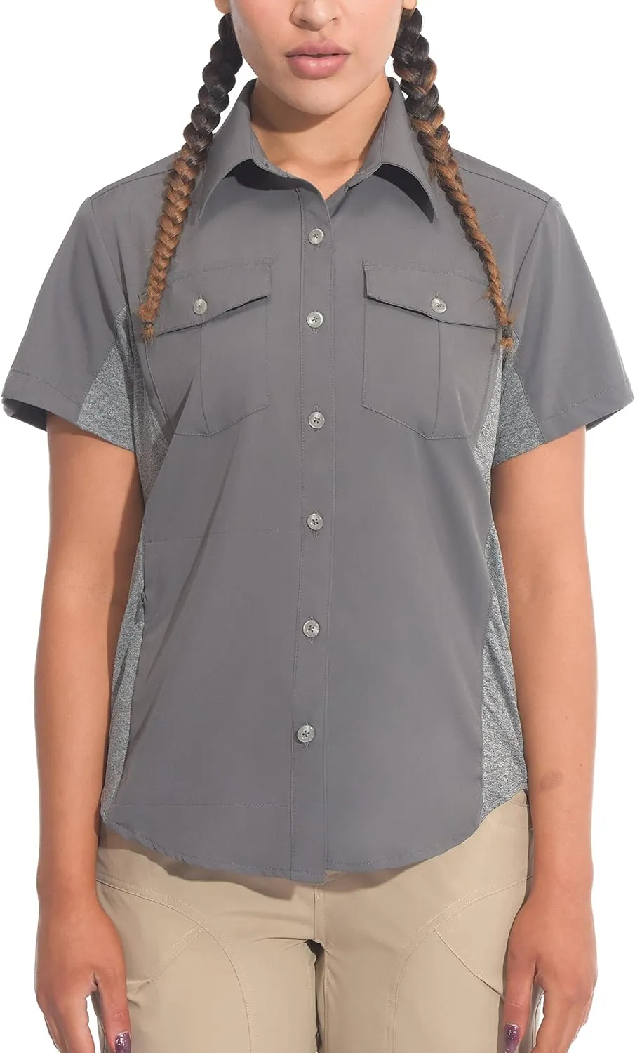 Little Donkey Andy Women's Stretch Quick Dry UPF50  Short Sleeve Shirt for Hiking, Travel, Camping