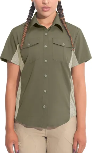 Little Donkey Andy Women's Stretch Quick Dry UPF50  Short Sleeve Shirt for Hiking, Travel, Camping