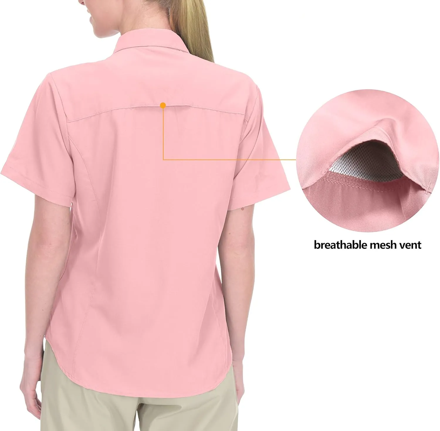 Little Donkey Andy Women's Stretch Quick Dry UPF50  Short Sleeve Shirt for Hiking, Travel, Camping
