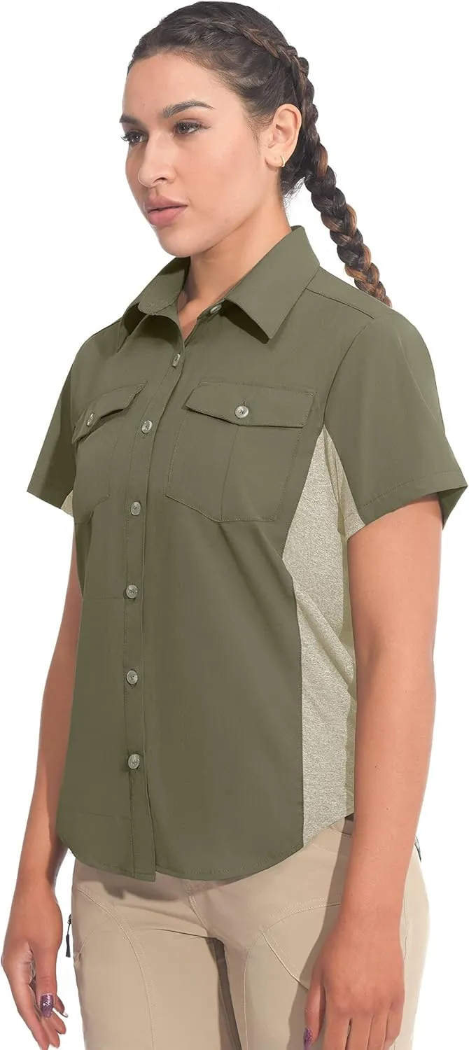Little Donkey Andy Women's Stretch Quick Dry UPF50  Short Sleeve Shirt for Hiking, Travel, Camping