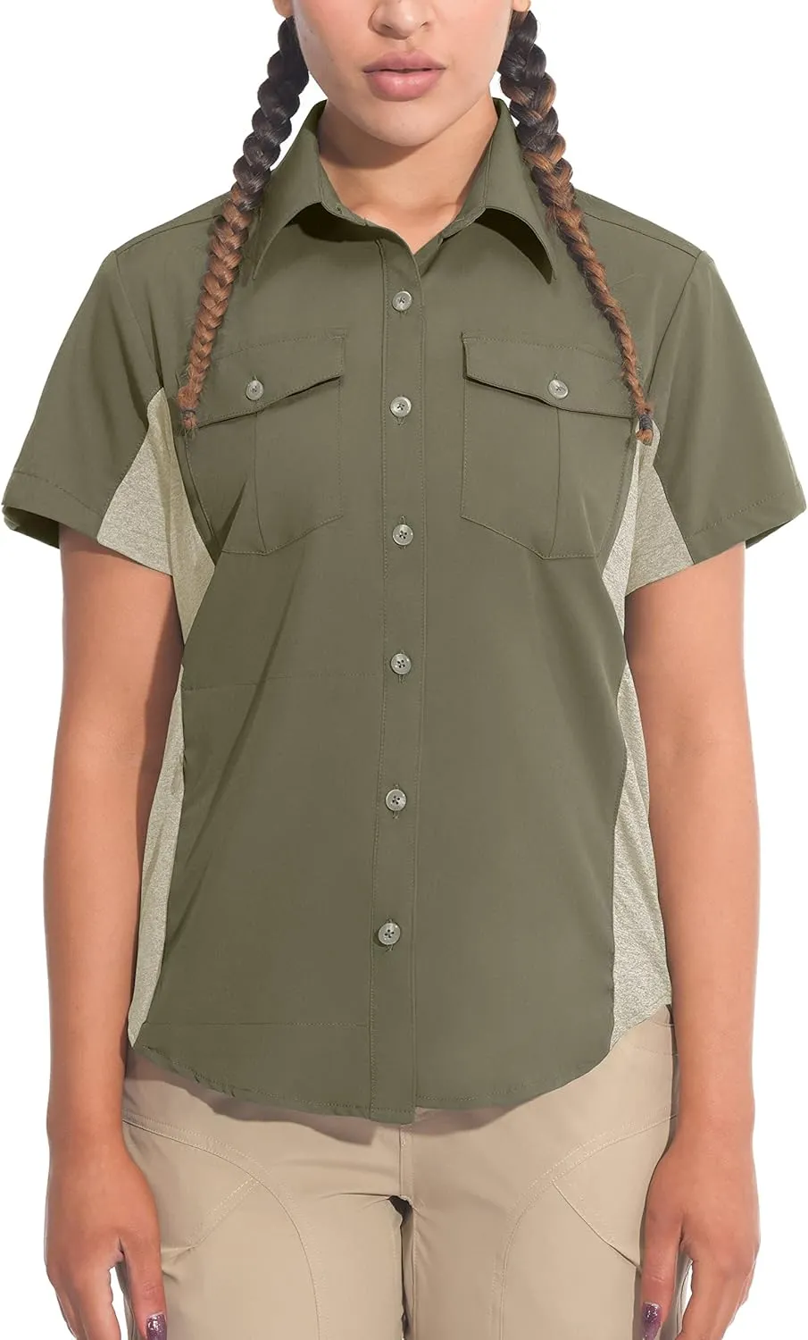 Little Donkey Andy Women's Stretch Quick Dry UPF50  Short Sleeve Shirt for Hiking, Travel, Camping
