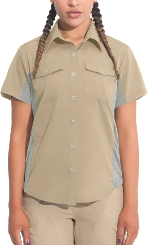Little Donkey Andy Women's Stretch Quick Dry UPF50  Short Sleeve Shirt for Hiking, Travel, Camping