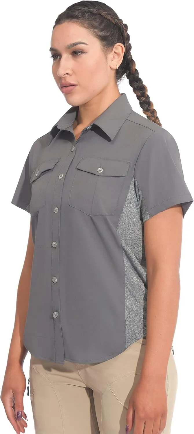 Little Donkey Andy Women's Stretch Quick Dry UPF50  Short Sleeve Shirt for Hiking, Travel, Camping