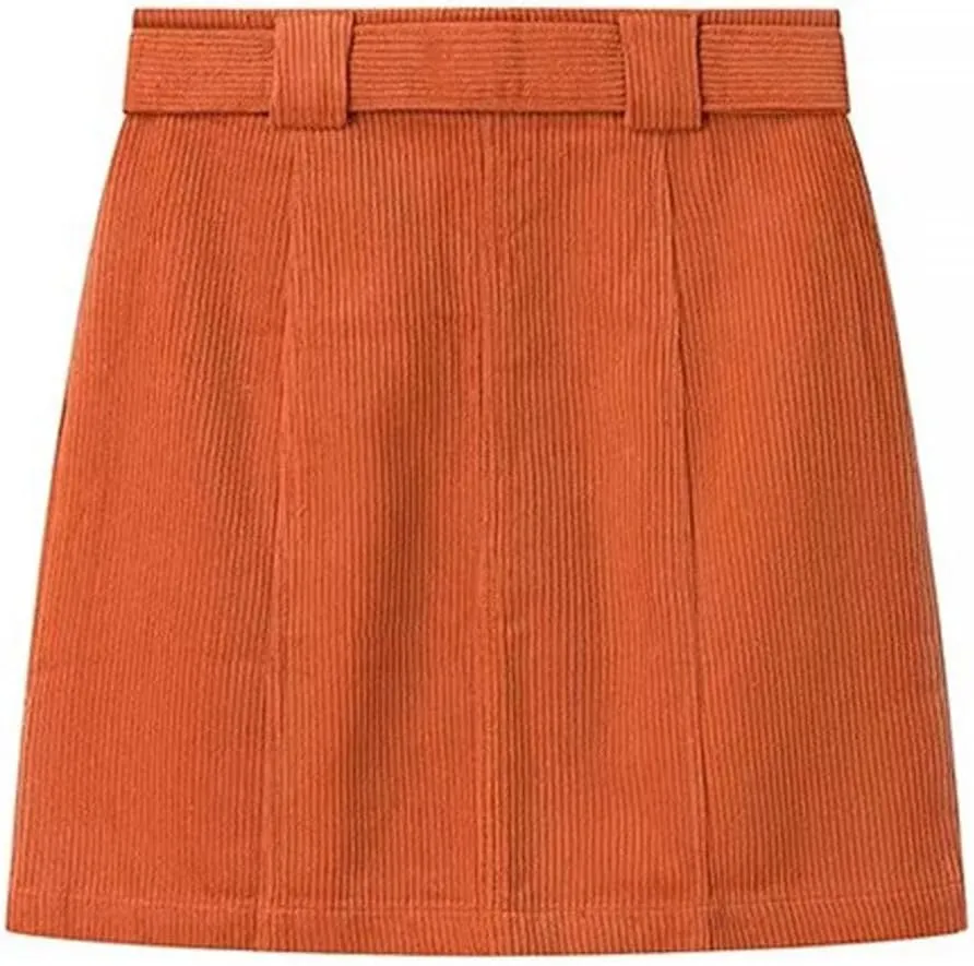 Lmdudan Womens Corduroy Mini Skirt Casual High Waist A-line Skirt 2025 Spring Summer Party Bodycon Short Pencil Skirts