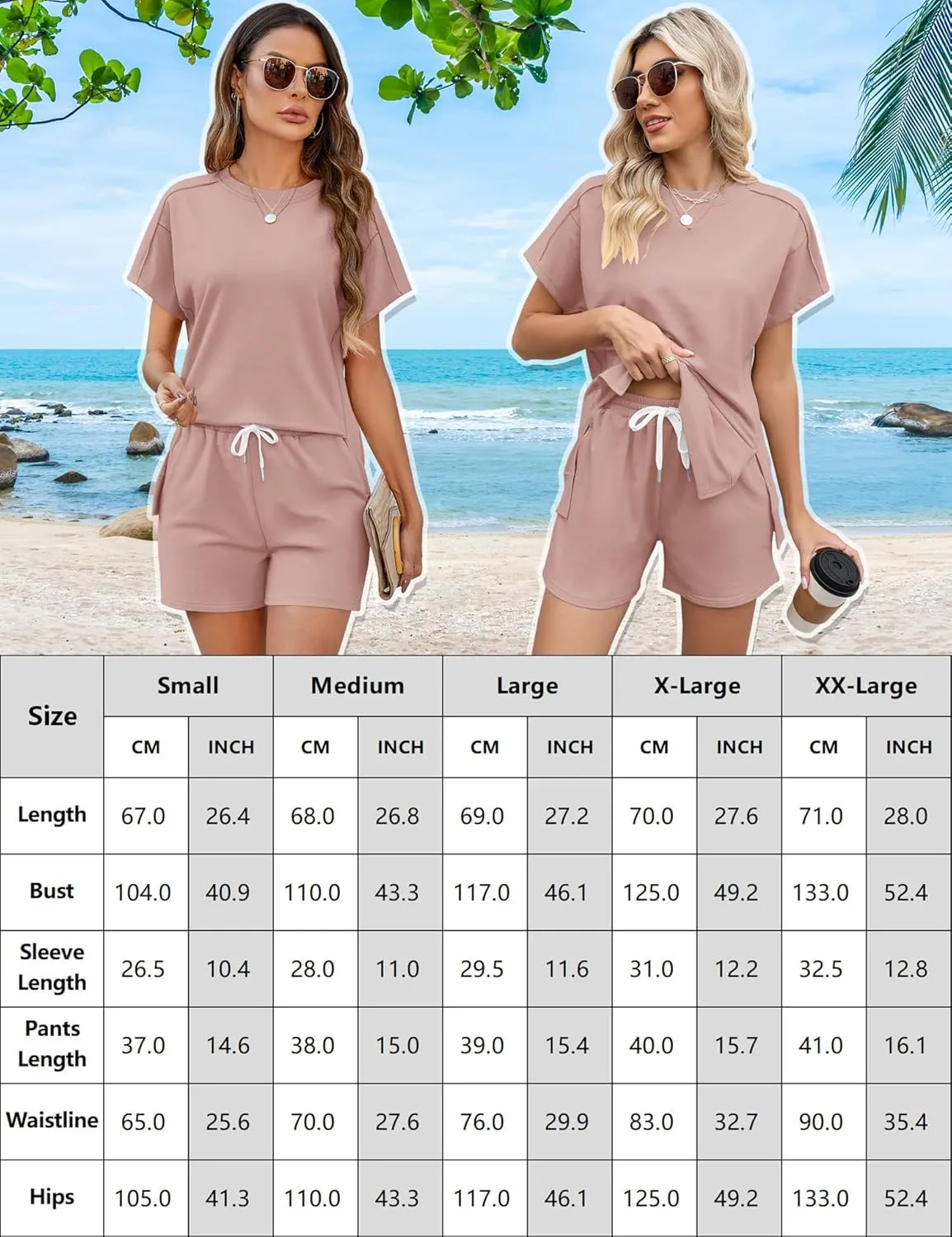 LOMON Womens Fashion 2 Piece Outfits Sweatsuits 2025 Summer Short Sleeve Loungewear Tracksuit Round Neck Lounge Shorts Sets