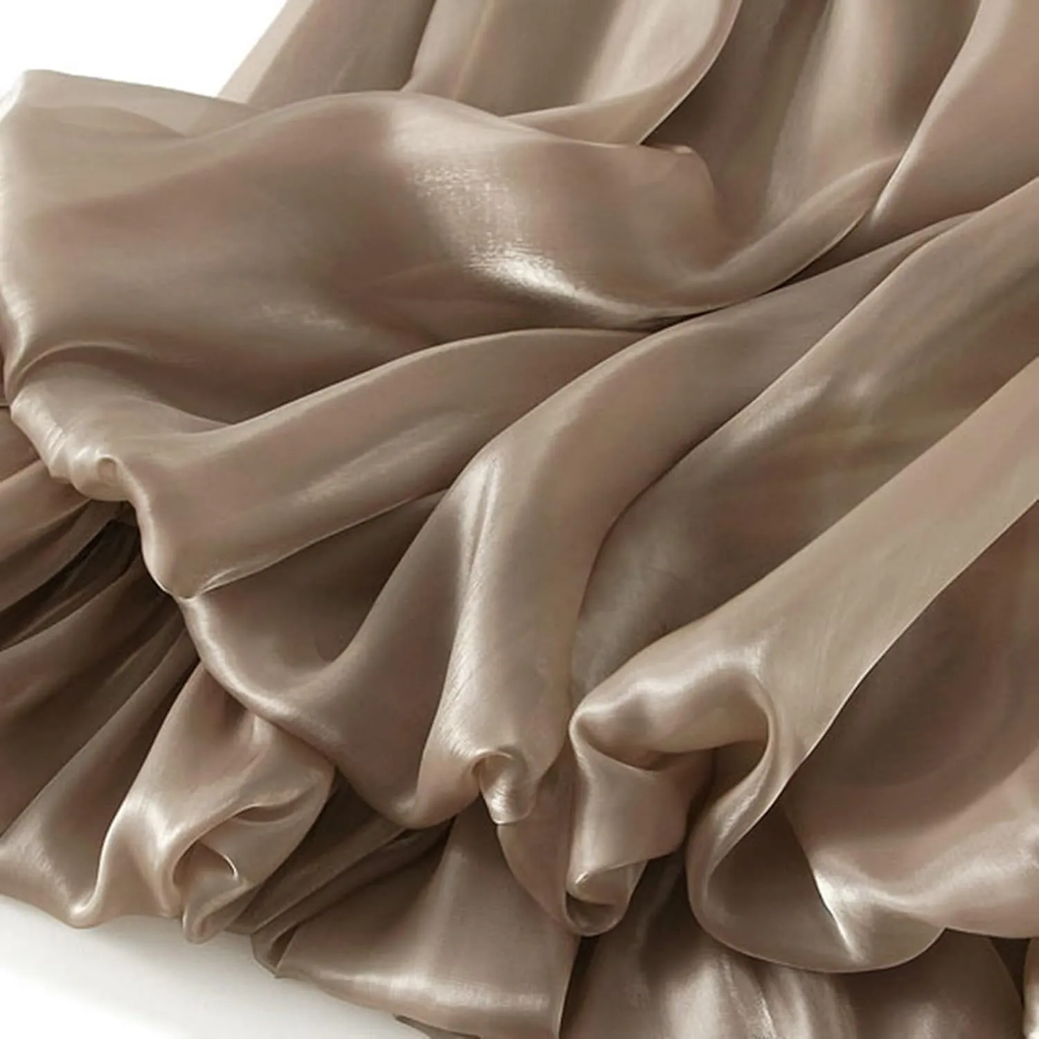 Long Skirt Women's Bright Silk Pearlescent Design Sense Umbrella Skirt Twill on Midi Skirt Women's Skirts