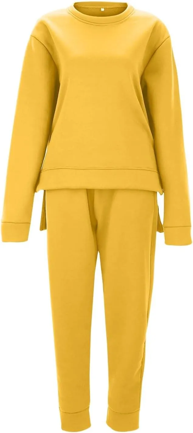 Lounge Sets for Women 2024 Long Sleeve Crewneck Athletic Trendy Hoodie Sweatshirts and Sweatpants Sweatsuit