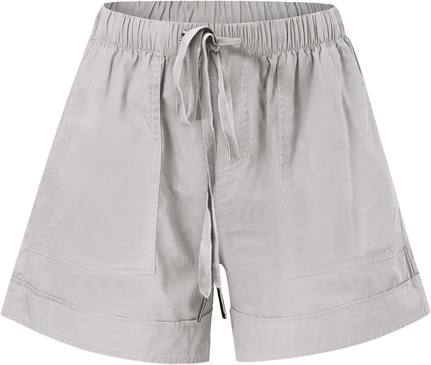 LRMQS Womens Shorts Casual with Pockets Drawstring Elastic Waist Cotton Plus Size Beach Vacation Trendy 2025 Summer Clothes