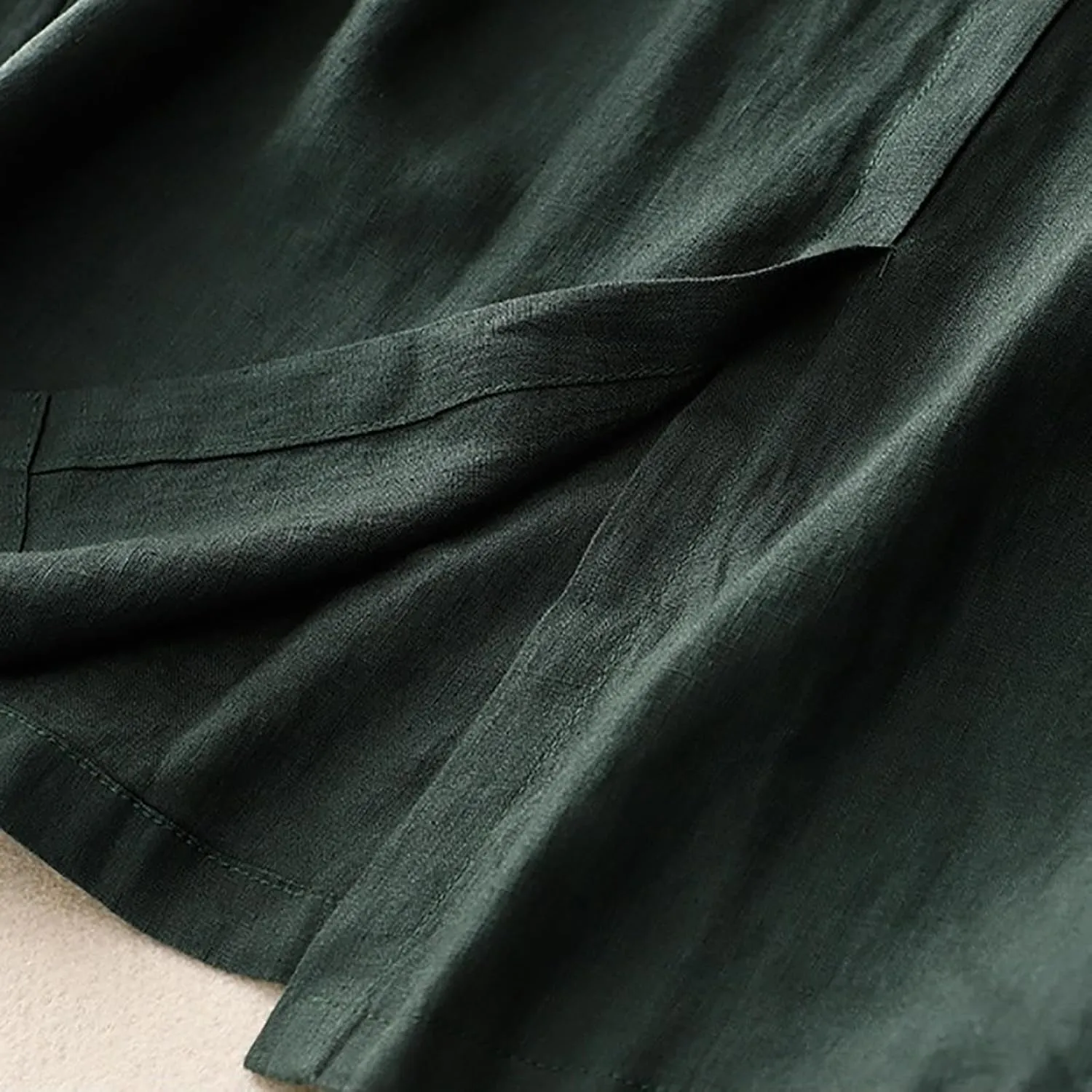 Maxi Skirts for Women Summer Drawstring High Elastic Waist Pleated A Line Skorts Solid Holiday Cotton Linen Skirt
