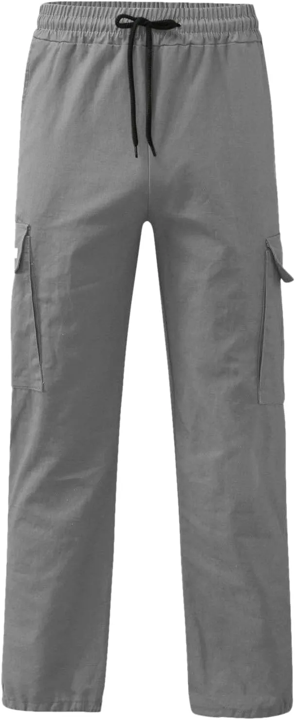 Mens Cargo Pants Twill Chino Pants Trousers Loose Fit Hiking Joggers Tapered Pants Athletic Sweatpants