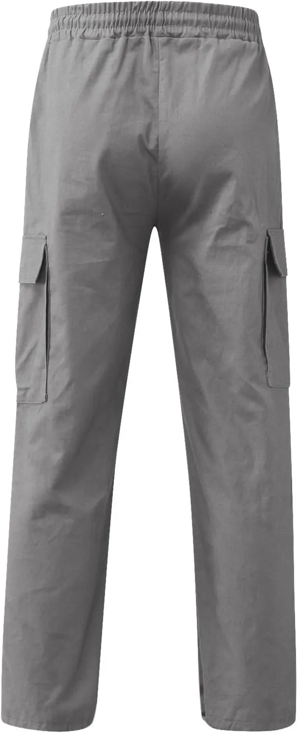 Mens Cargo Pants Twill Chino Pants Trousers Loose Fit Hiking Joggers Tapered Pants Athletic Sweatpants