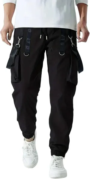 Men's Casual Joggers Pants Cotton Drawstring Chino Cargo Pants Hiking Outdoor Twill Track Jogging Sweatpants Men Active Pants