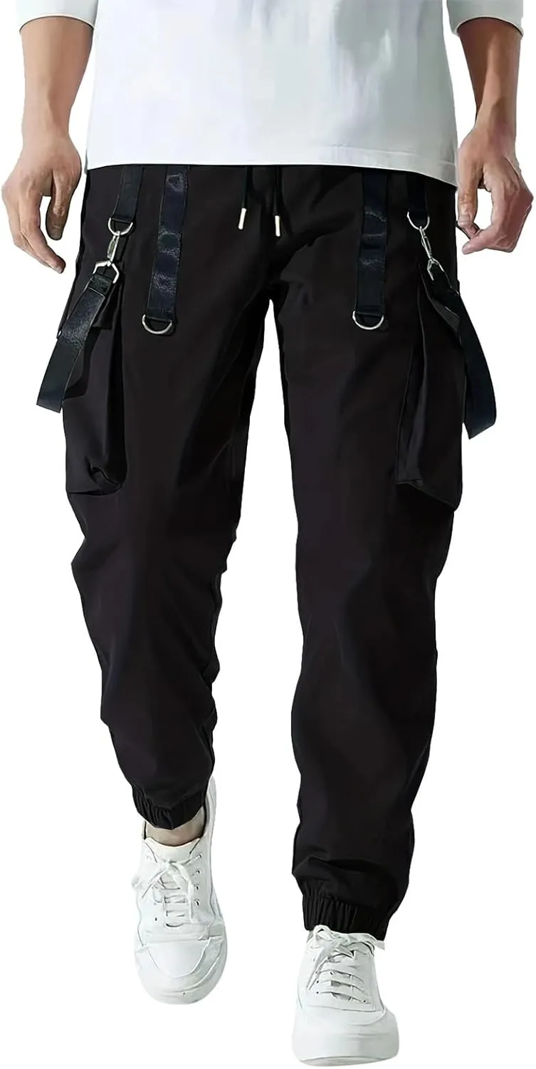 Men's Casual Joggers Pants Cotton Drawstring Chino Cargo Pants Hiking Outdoor Twill Track Jogging Sweatpants Men Active Pants
