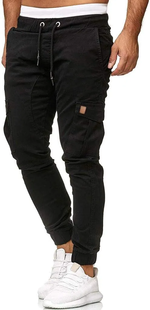 Mens Linen Cotton Pants Lightweight Mens Hiking Pants Cargo Pant Zipper Pocket Streetwear Pants Men White Loose Pant