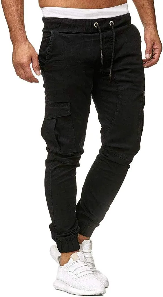 Mens Linen Cotton Pants Lightweight Mens Hiking Pants Cargo Pant Zipper Pocket Streetwear Pants Men White Loose Pant