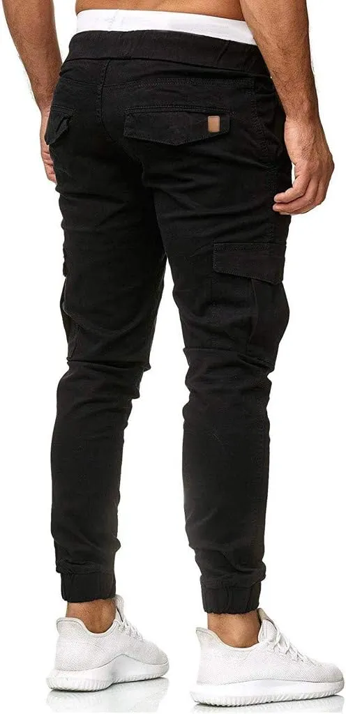Mens Linen Cotton Pants Lightweight Mens Hiking Pants Cargo Pant Zipper Pocket Streetwear Pants Men White Loose Pant