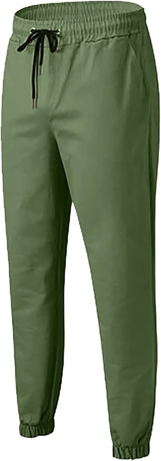 Mens Linen Cotton Pants Lightweight Mens Hiking Pants Cargo Pant Zipper Pocket Streetwear Pants Men White Loose Pant
