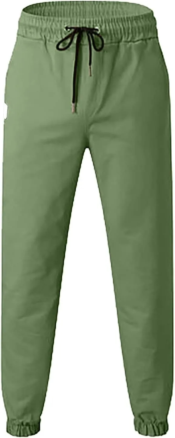 Mens Linen Cotton Pants Lightweight Mens Hiking Pants Cargo Pant Zipper Pocket Streetwear Pants Men White Loose Pant