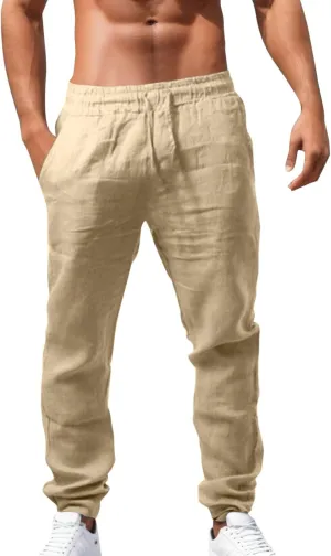 Mens Workout Gym Pant Casual Sweatpants Straight-Leg Joggers Running Hip Hop Y2K Trousers Summer Beach Pants