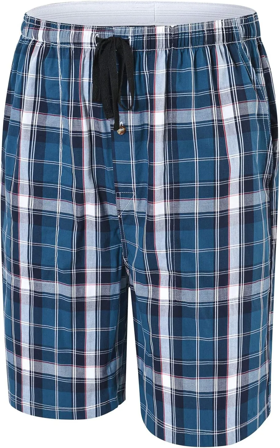 MoFiz Men's Sleepwear Shorts Pajama Bottom Lounge Short Plaid Button Open Fly 3Pack