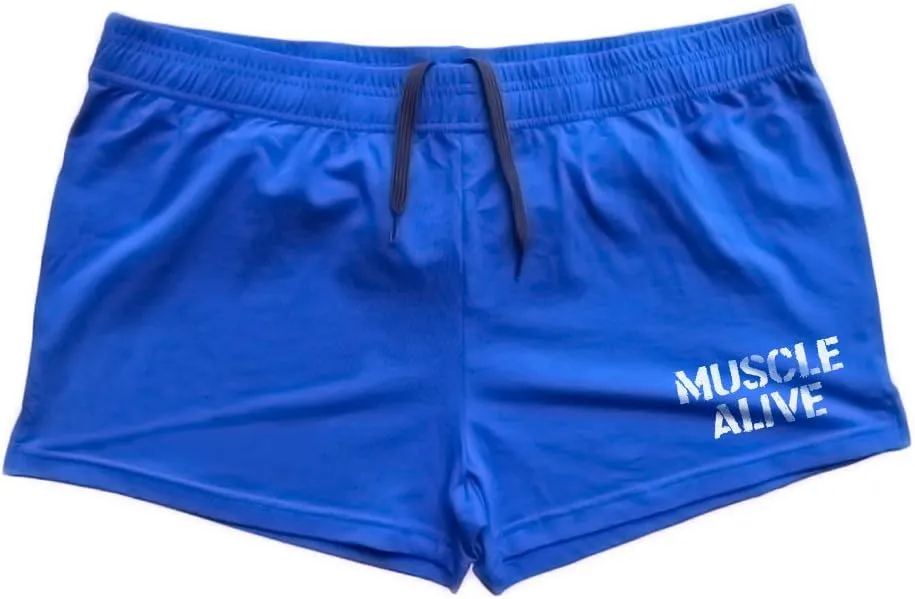 Muscle Alive Mens Bodybuilding Shorts 3" Inseam Cotton