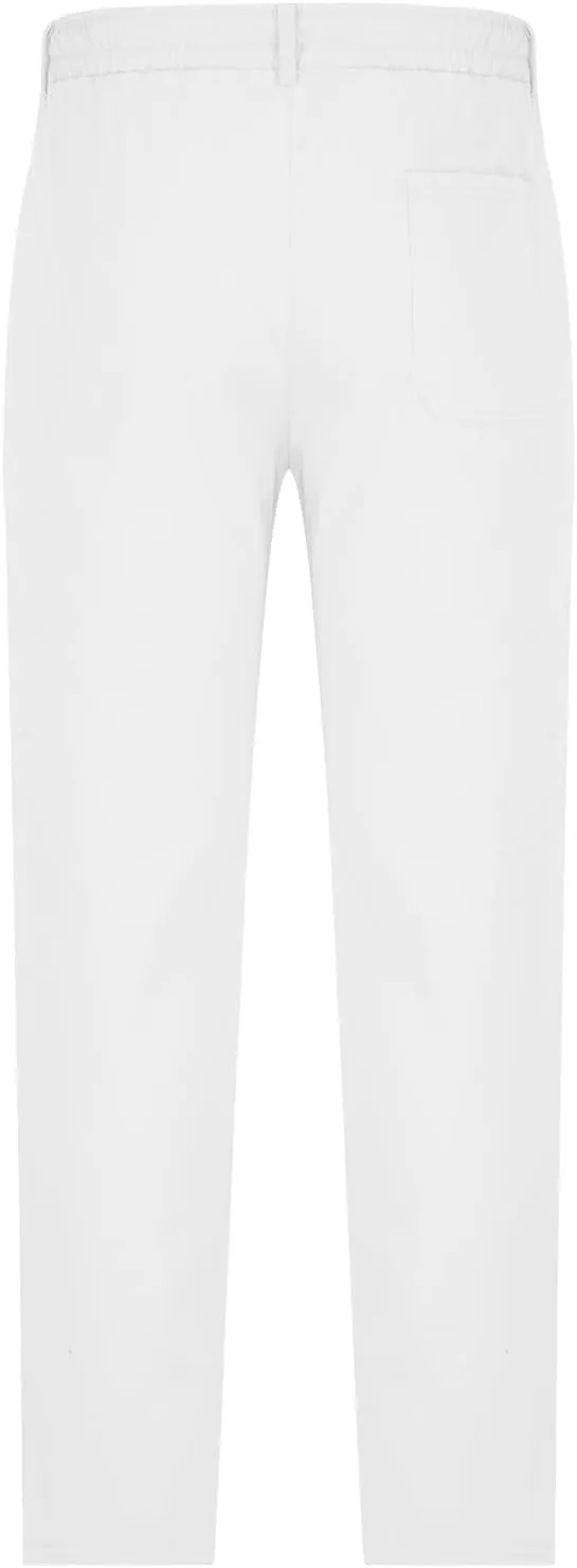 NATHGAM Straight Leg Pants for Men Elastic Waist Drawstring Trousers Lightweight Comfy Slim Fit Work Office Pants with Pocket
