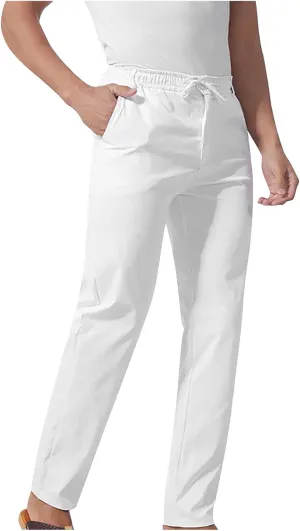 NATHGAM Straight Leg Pants for Men Elastic Waist Drawstring Trousers Lightweight Comfy Slim Fit Work Office Pants with Pocket