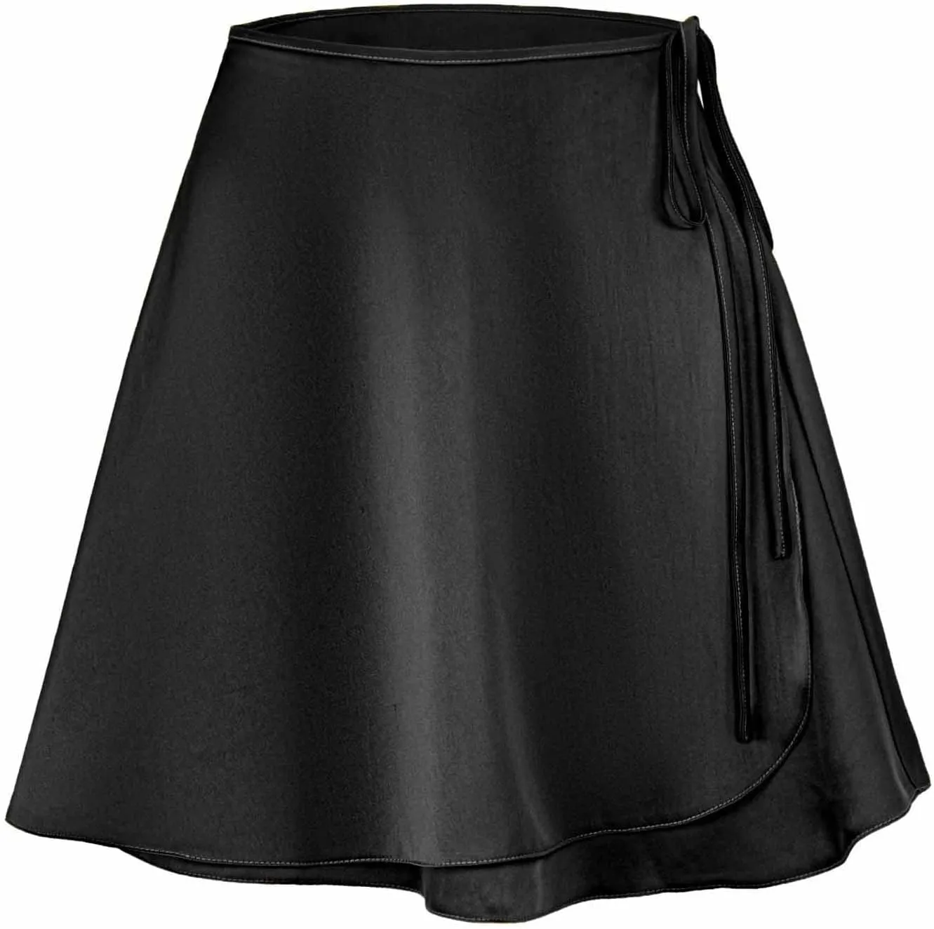 Oplxuo Women's Mini Skirts Lace Up High Waisted Wrap Short Skirt A-Line Swing Skirt for Teen Girls Party Clubwear