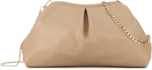 Oweisong Soft Leather Clutch Purse for Women Silver Cloud Evening Handbag Ruched Dumpling Bag for Vacation Party