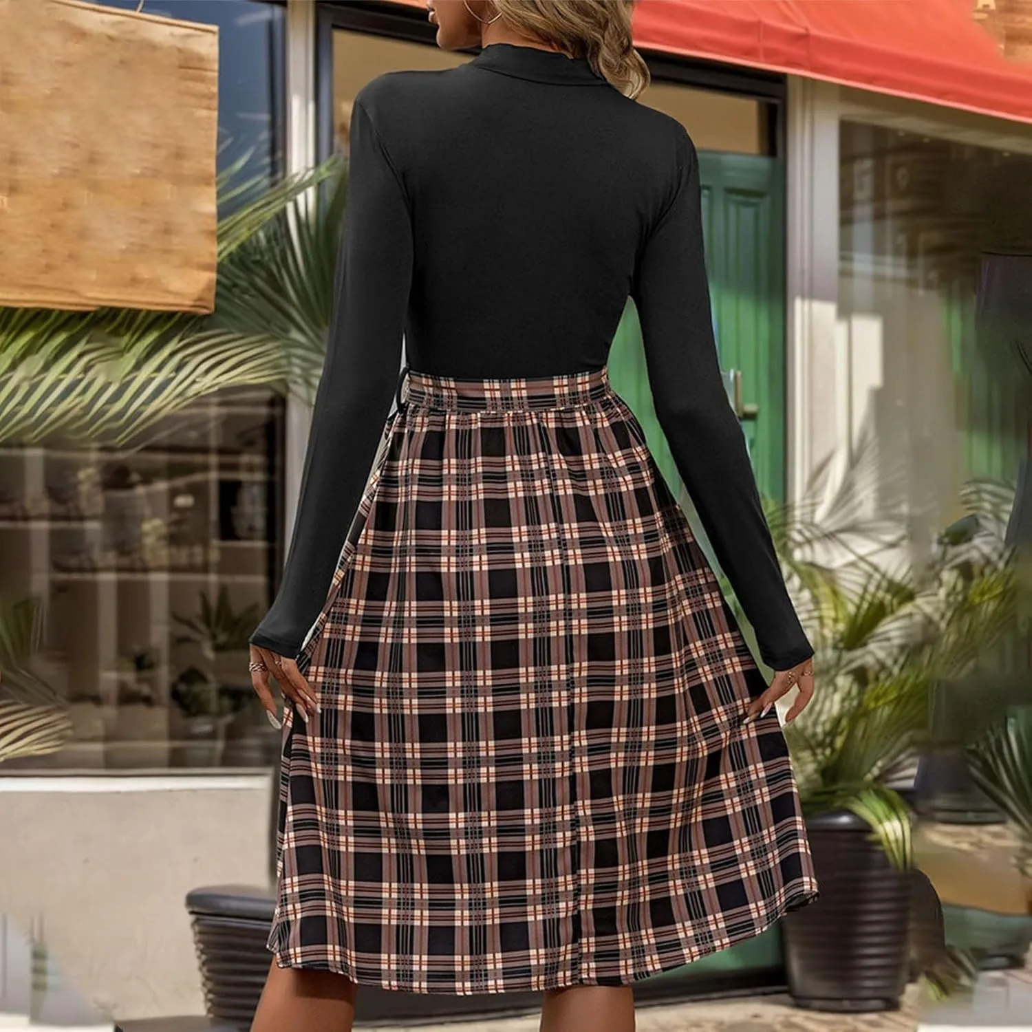 Plaid Skirt for Women High Waisted with Tie Aline Pleated Knee Length Fashion Skirt 2025 New School Uniform Cosplay