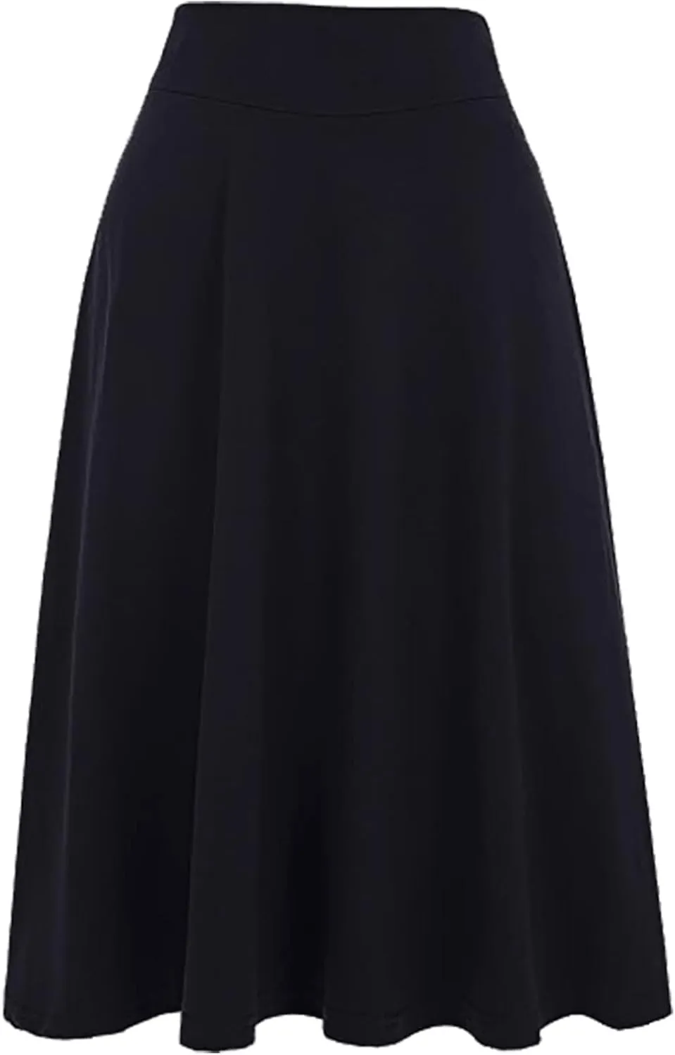Pleated Midi Skirts for Women, 2024 Summer Fashion Long High Waisted Flare Casual Stretch Knit Knee Length Skirt