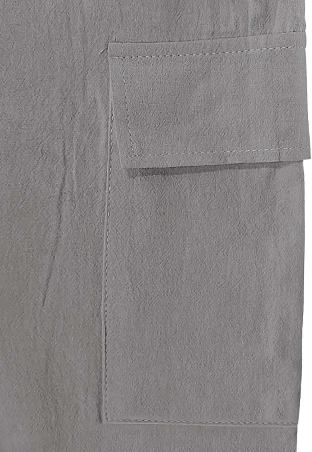 Plus Size Linen Pants for Men Summer Elastic Waist Drawstring Trouser with Pockets Casual Light Loose Fit Beach Pant