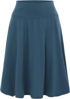 Plus Size Skirt for Summer Ladies High Elastic Waist Loose Pleated Solid Color Midi Skirts for Women Trendy Clothes