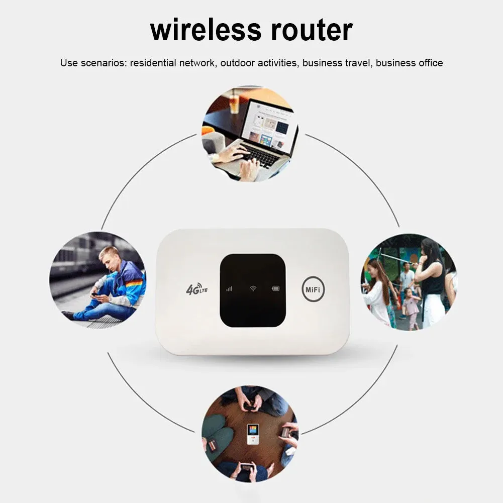 Portable 4G Pocket WiFi Router 150Mbps Mobile Hotspot with Wide Coverage Broadband SIM Card Slot