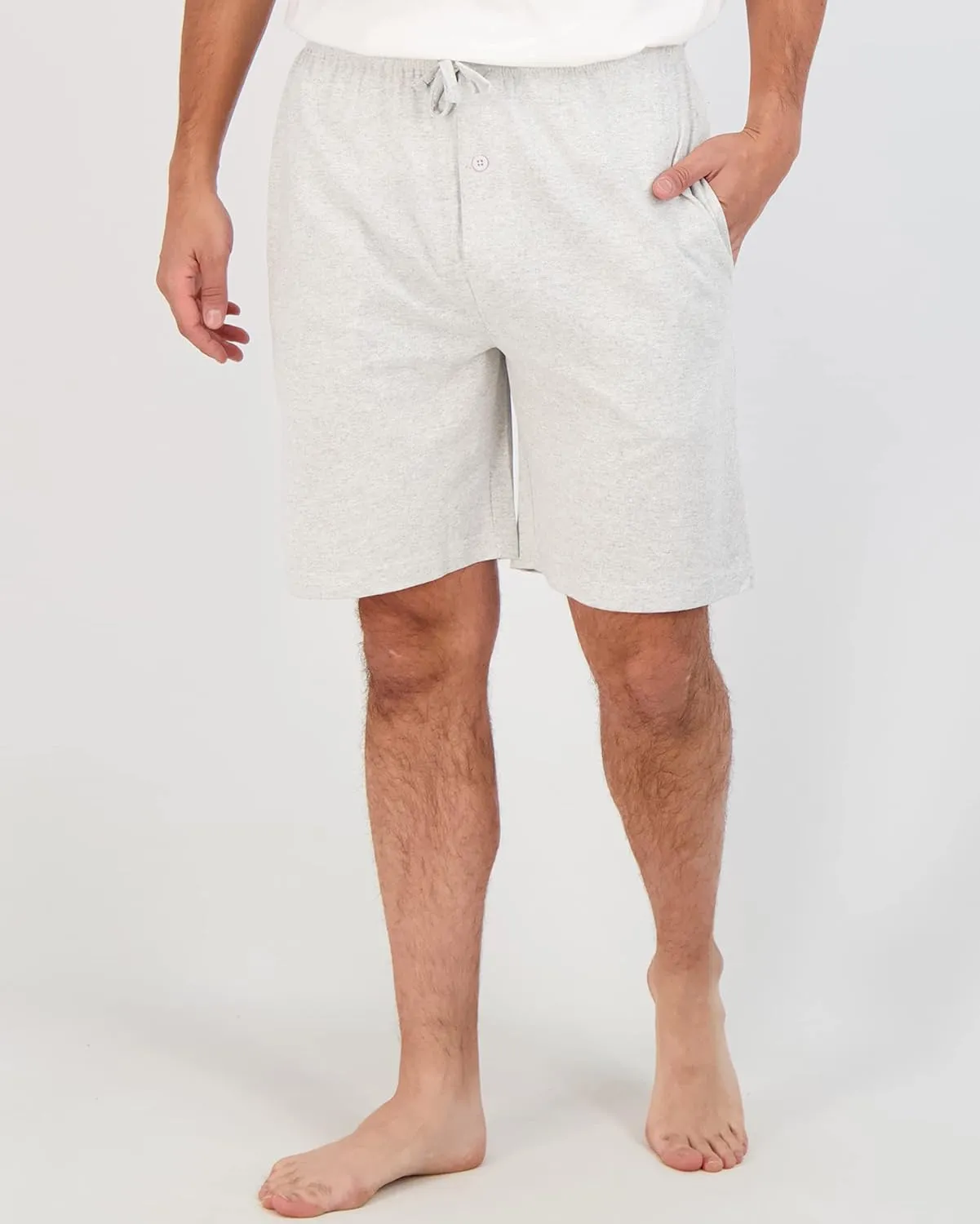 Real Essentials 3 Pack:Mens Cotton Ultra-Soft Knit Sleep Pajama Shorts & Lounge Wear (Available In Big & Tall)