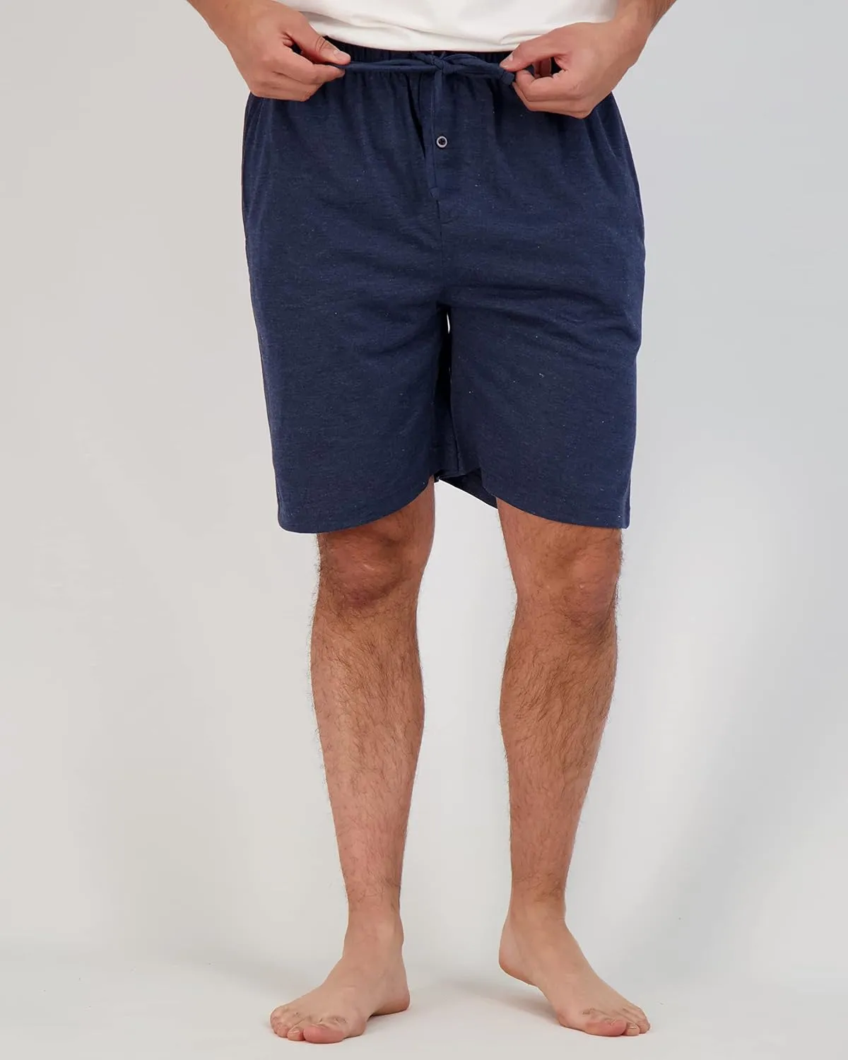 Real Essentials 3 Pack:Mens Cotton Ultra-Soft Knit Sleep Pajama Shorts & Lounge Wear (Available In Big & Tall)