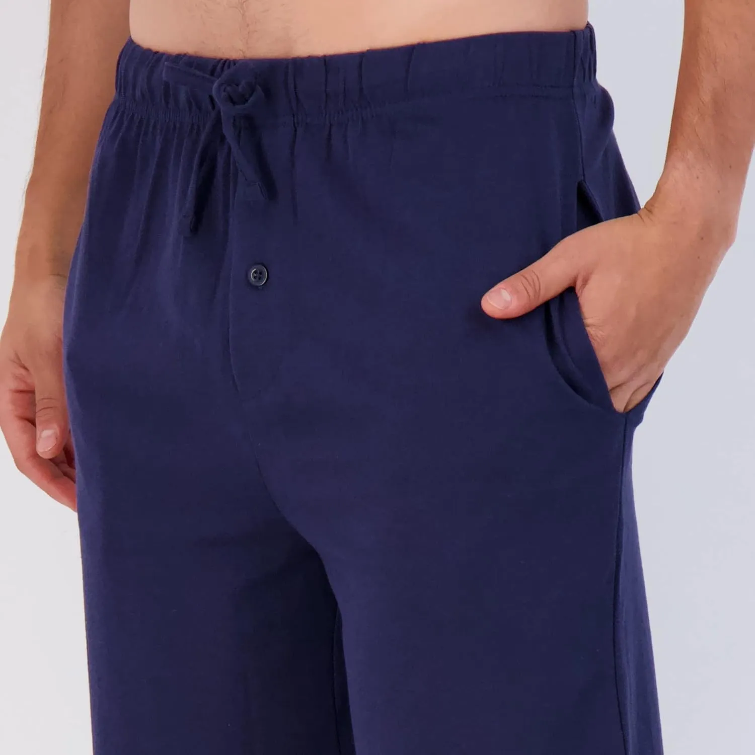 Real Essentials 3 Pack:Mens Cotton Ultra-Soft Knit Sleep Pajama Shorts & Lounge Wear (Available In Big & Tall)