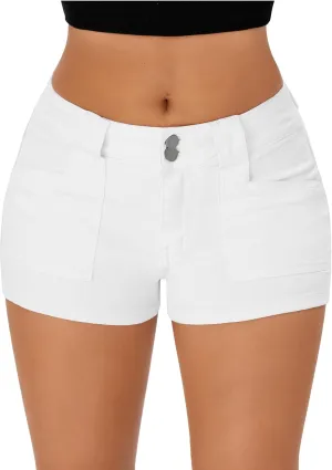 roswear Women's High Waisted Stretchy Casual Summer Denim Jean Shorts