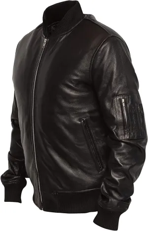 RSH LeatherCraft American MA1 Aviator Sheepskin Leather Flight Jacket