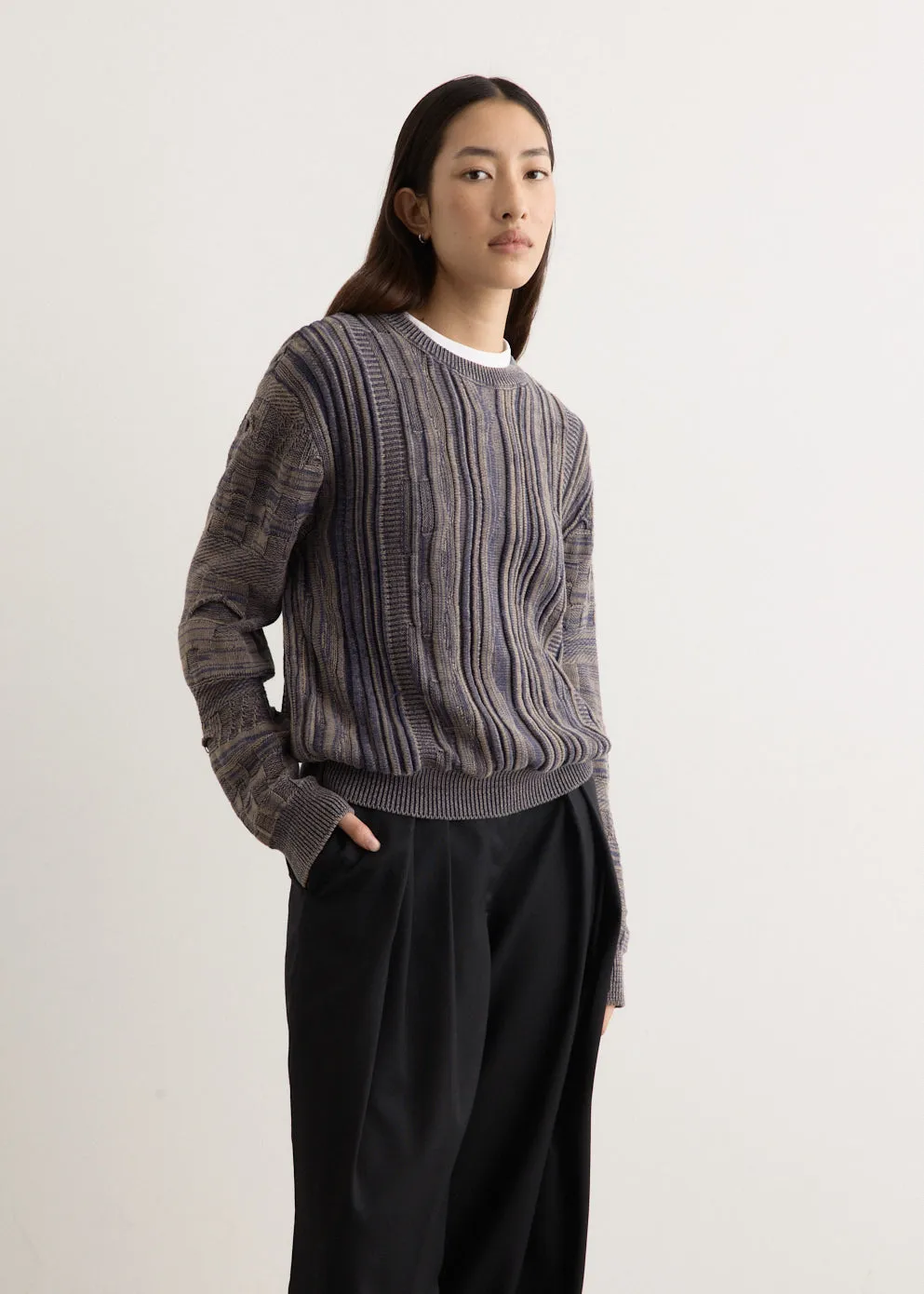 Shutter Rope Fitted Crewneck Jumper