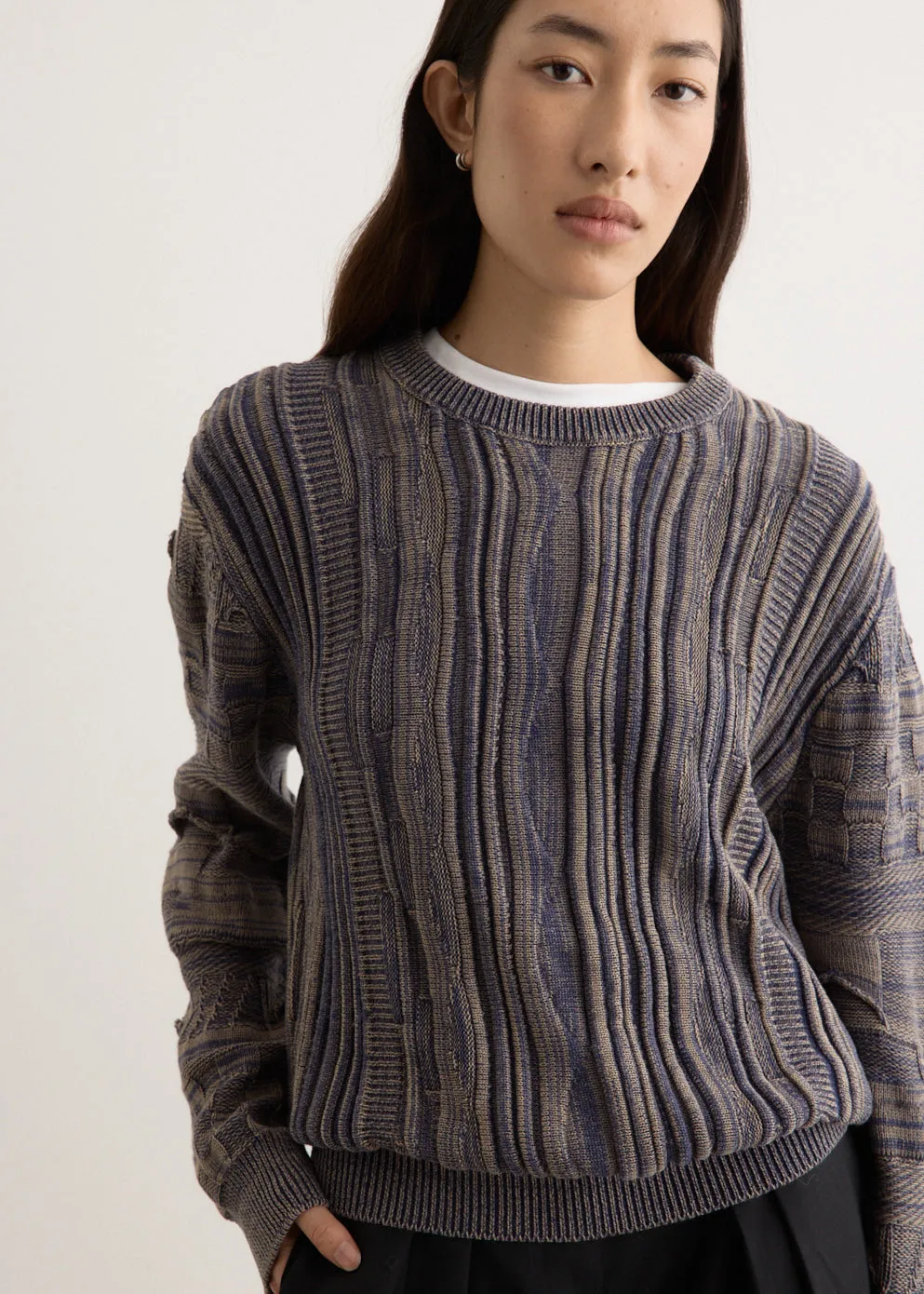 Shutter Rope Fitted Crewneck Jumper