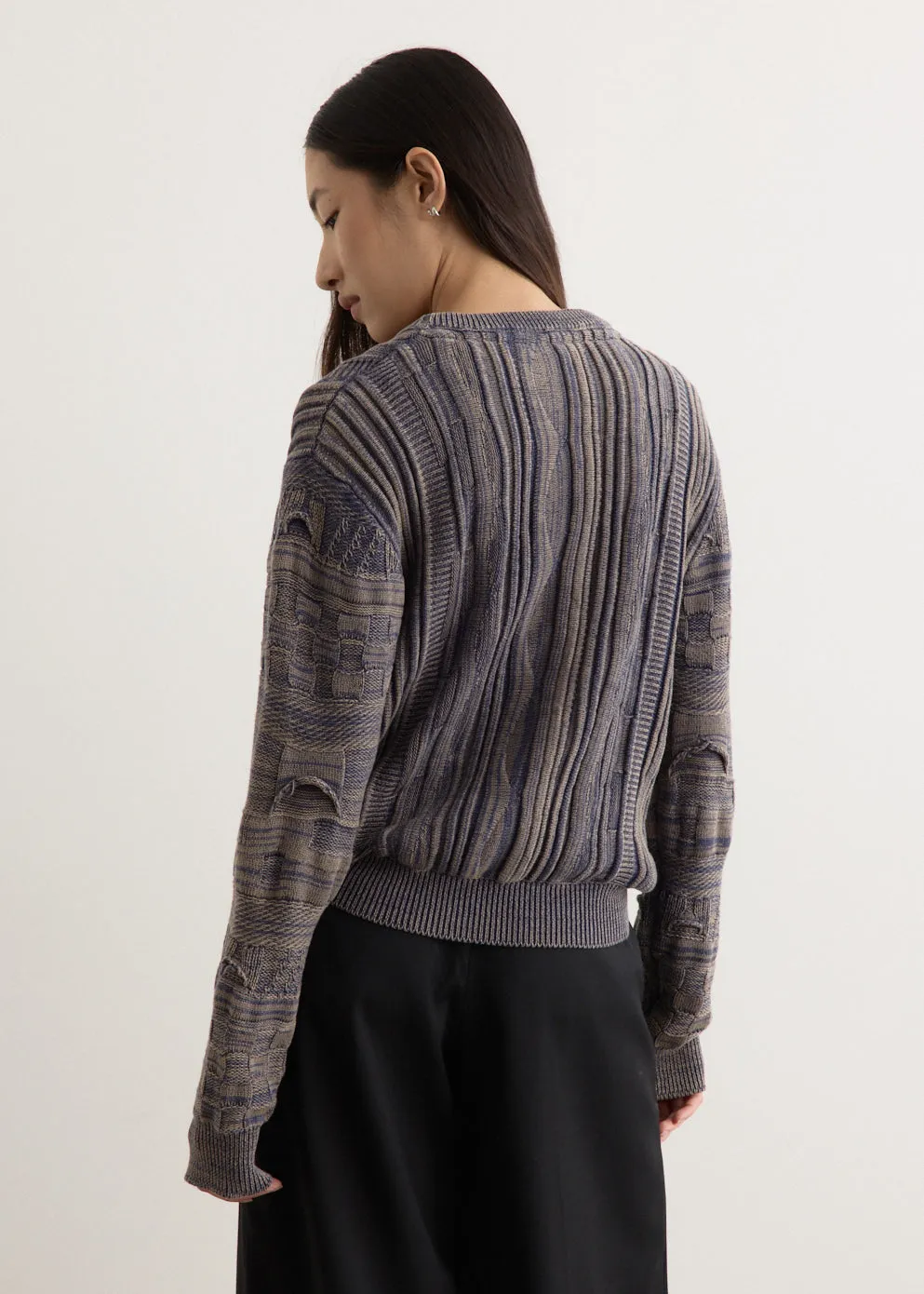 Shutter Rope Fitted Crewneck Jumper