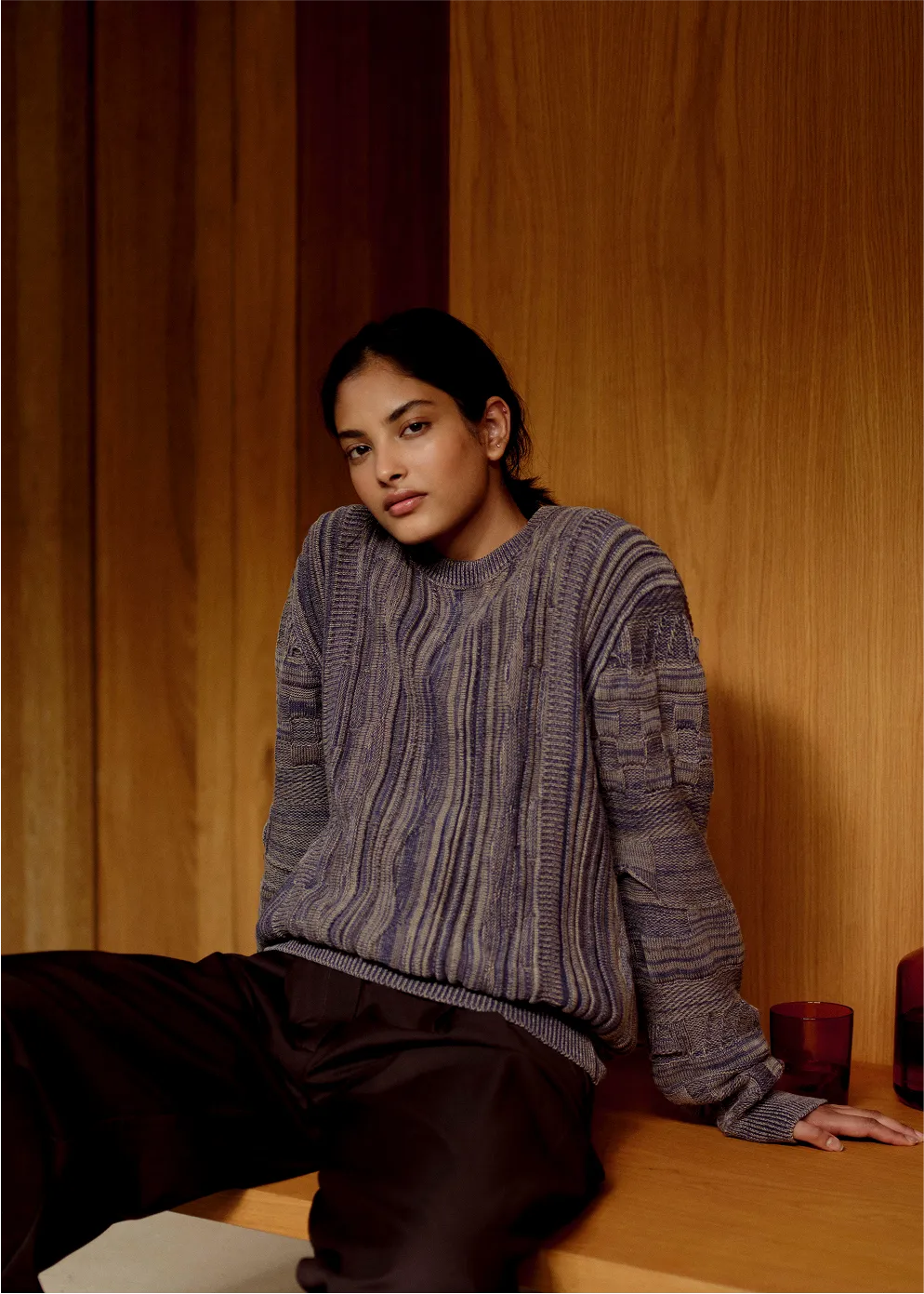 Shutter Rope Fitted Crewneck Jumper