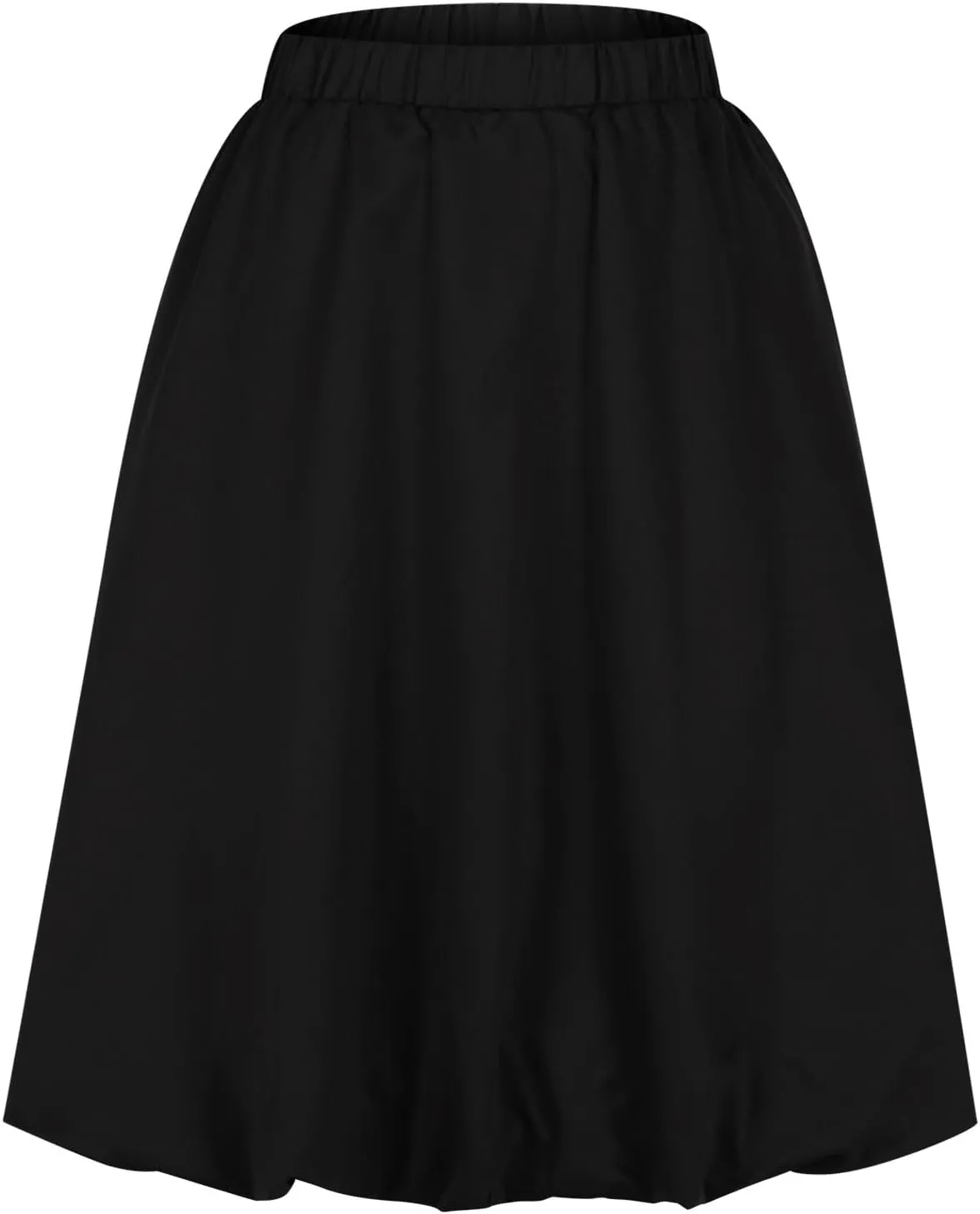 Skirt Women Elastic Waist Pure Casual Skirts Summer Trending Boho Vacation Skirts Puffy Baggy Ruched Skirt