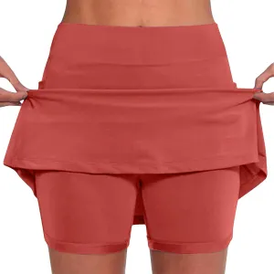 Skorts for Woman Fashion High Waist Skirts Inner Shorts 2025 Summer Solid Golf Skirt Pants Gym Yoga Running Clothes